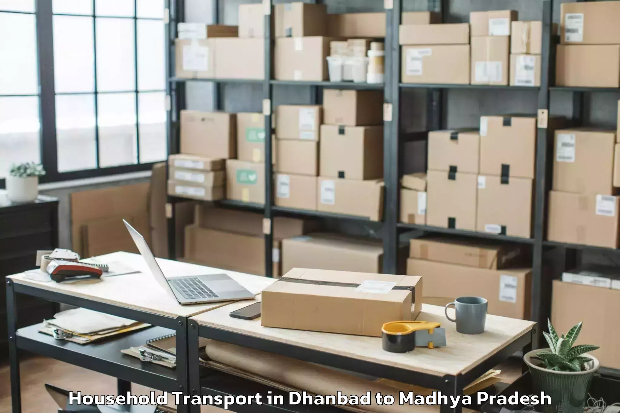 Dhanbad to Mahidpur Household Transport Booking